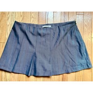Abercrombie Fitch Womens Grey Pinstripe Pleated Mini Skirt Size L
